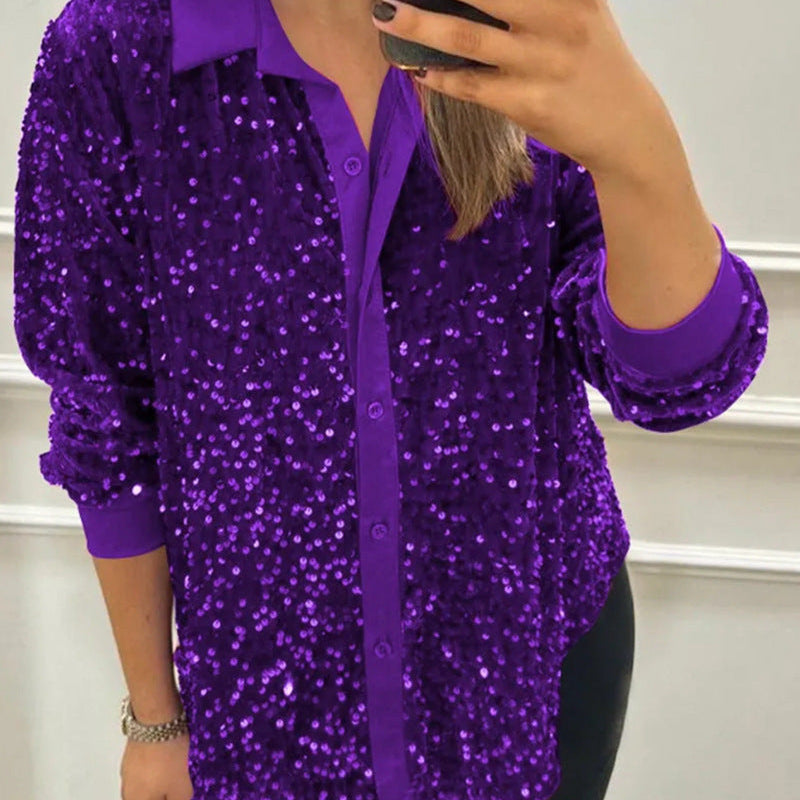 CIARA™ - Shimmer Sequin Shirt
