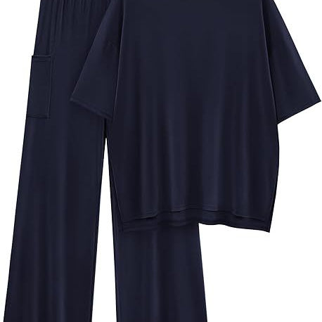 FILTA™ - Casual Basic Top and Elastic Waist Pants Set
