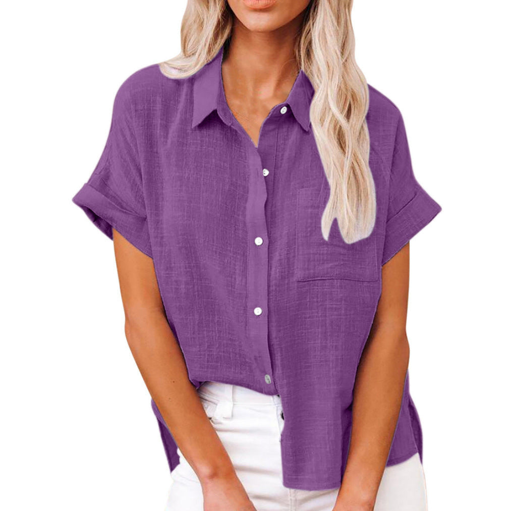 AUDRINE™ – Comfy Casual Button-Up Blouse