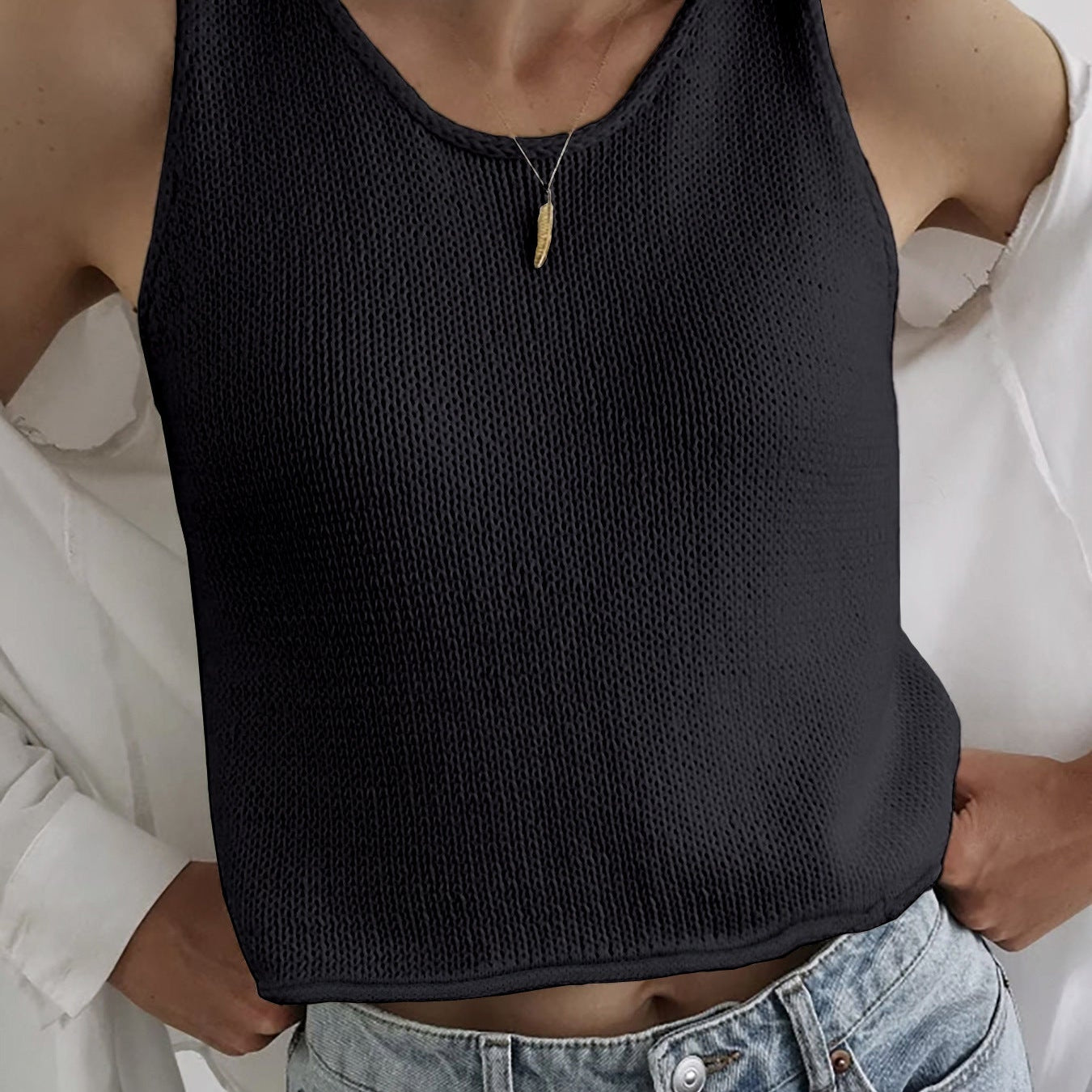 KAREEM™ - Casual Round Neck Vest Pullover Top