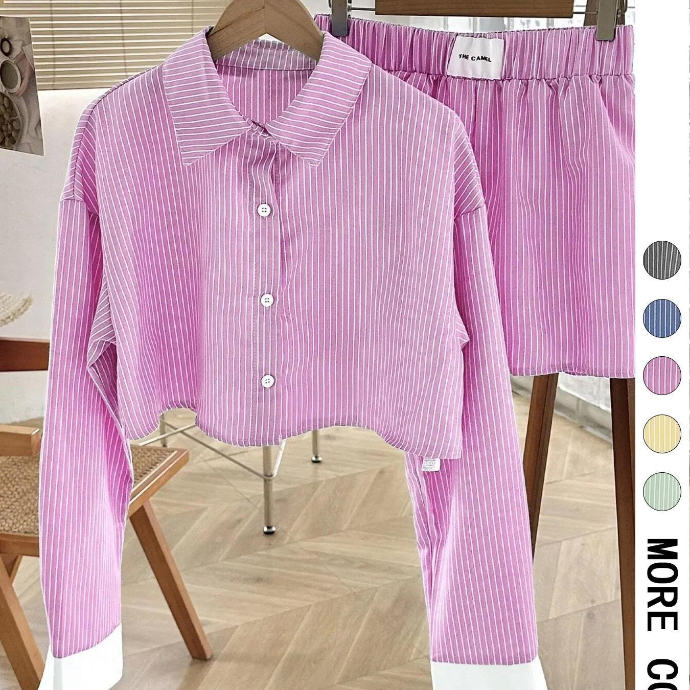 EMERSYN™ - Casual Collared Long-Sleeve Co-Ord Set