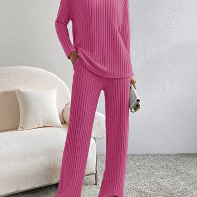 ELMER™ - Casual Long Sleeve V-Neck Top and Pants Set