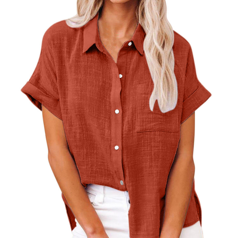 AUDRINE™ – Comfy Casual Button-Up Blouse