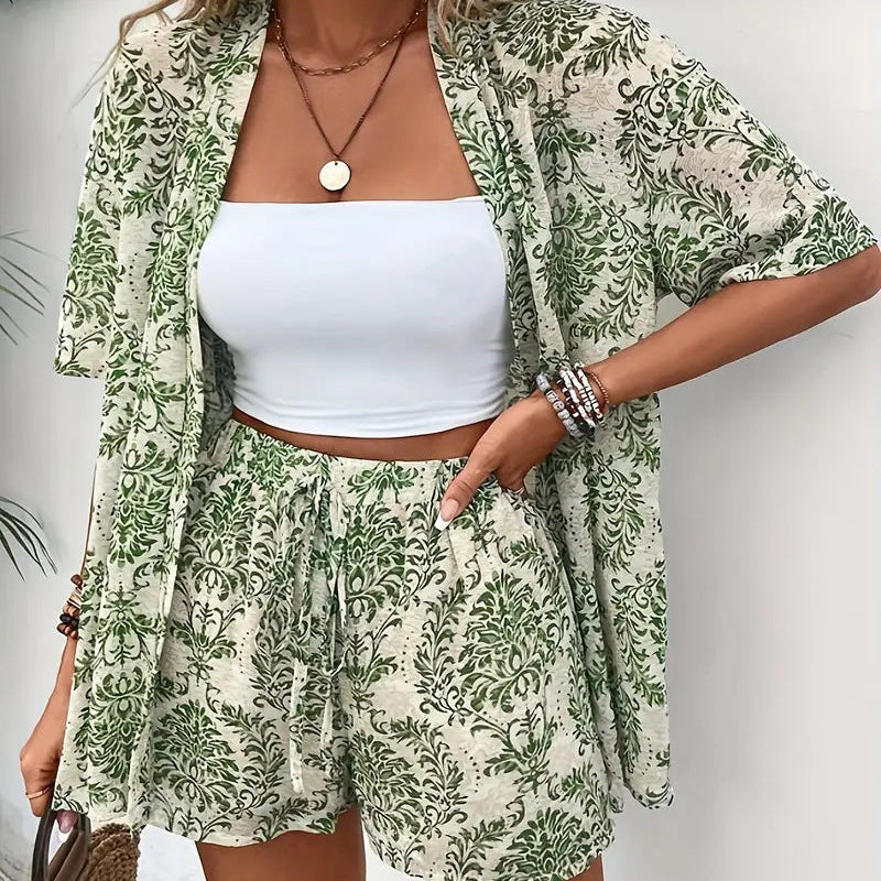 FANNIE™ – Simple Summer Floral Top and Shorts Set