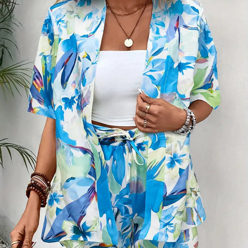 FANNIE™ – Simple Summer Floral Top and Shorts Set