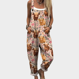 Oktavia | Dungarees with Delicate Rural Boho Print