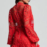 Lilly - Elegant Stand Collar Mini Dress