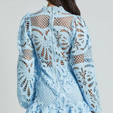 Lilly - Elegant Stand Collar Mini Dress