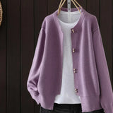 Elara - Pearl Button Cardigan