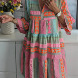 Ava | Elegant V-Neck Tiered Flowy Summer Dress