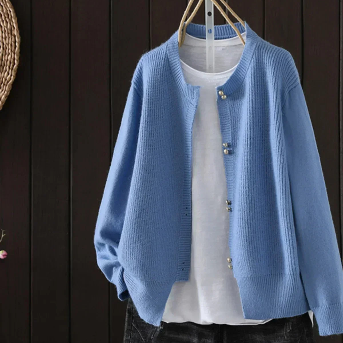 Elara - Pearl Button Cardigan