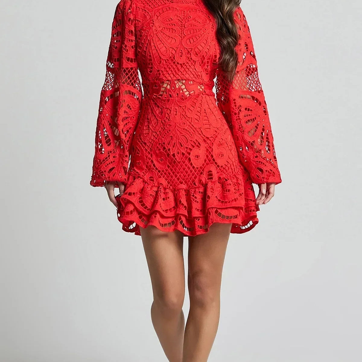 Lilly - Elegant Stand Collar Mini Dress