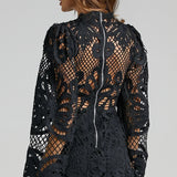 Lilly - Elegant Stand Collar Mini Dress