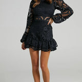Lilly - Elegant Stand Collar Mini Dress