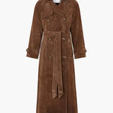 Olivia - Classic Suede Trench Coat