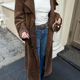 Olivia - Classic Suede Trench Coat