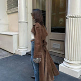Olivia - Classic Suede Trench Coat