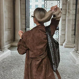 Olivia - Classic Suede Trench Coat