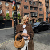 Olivia - Classic Suede Trench Coat