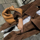 Olivia - Classic Suede Trench Coat