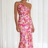 Violet | Floral Satin Gown