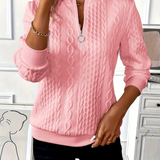 Harriet – Cable Knit Jumper with Zip