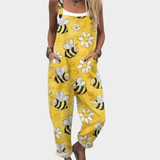 Paloma | Dungarees with Spring Bee Print
