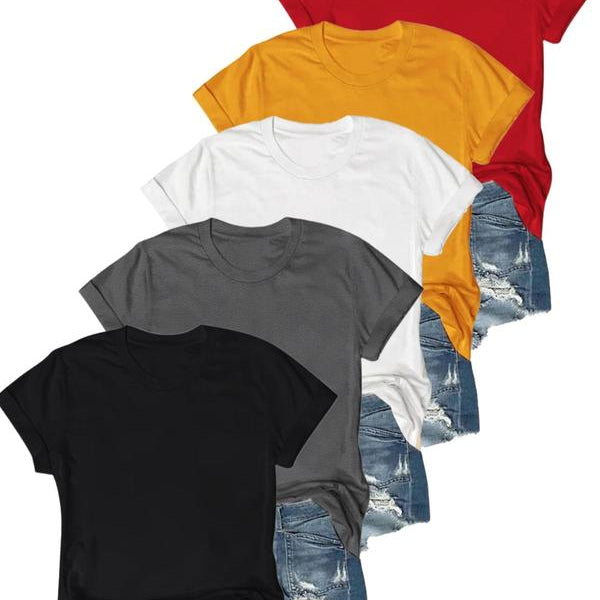 OLIVE™ - Casual Short Sleeve Tee (Pack of 5)