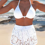 Laluna® | Elegant Plain Lace Bikini Set