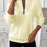 Harriet – Cable Knit Jumper with Zip