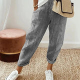 Amynelle | Striped Pants Loose Fit Cropped Summer Pants