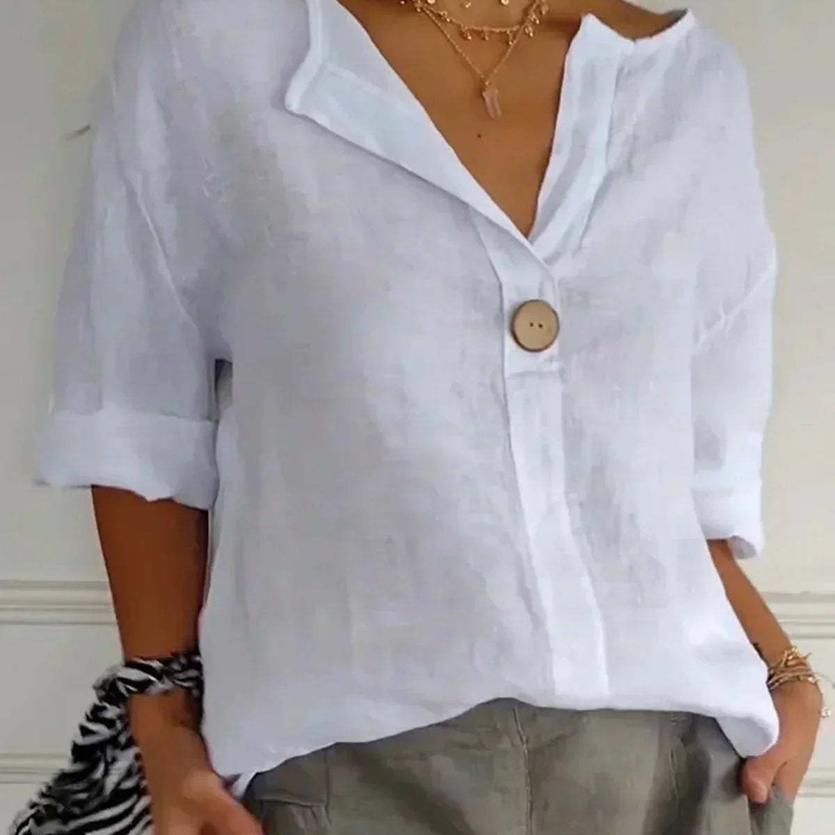 NAYLA™ - Casual V-Neck Blouse