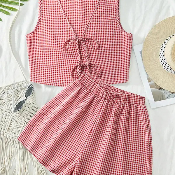 MOESHA™ - Chic Summer Sleeveless Vest and High-Waist Shorts Set