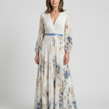 Lavinia - Long Sleeve V Neck Floral Maxi Dress