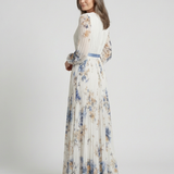 Lavinia - Long Sleeve V Neck Floral Maxi Dress