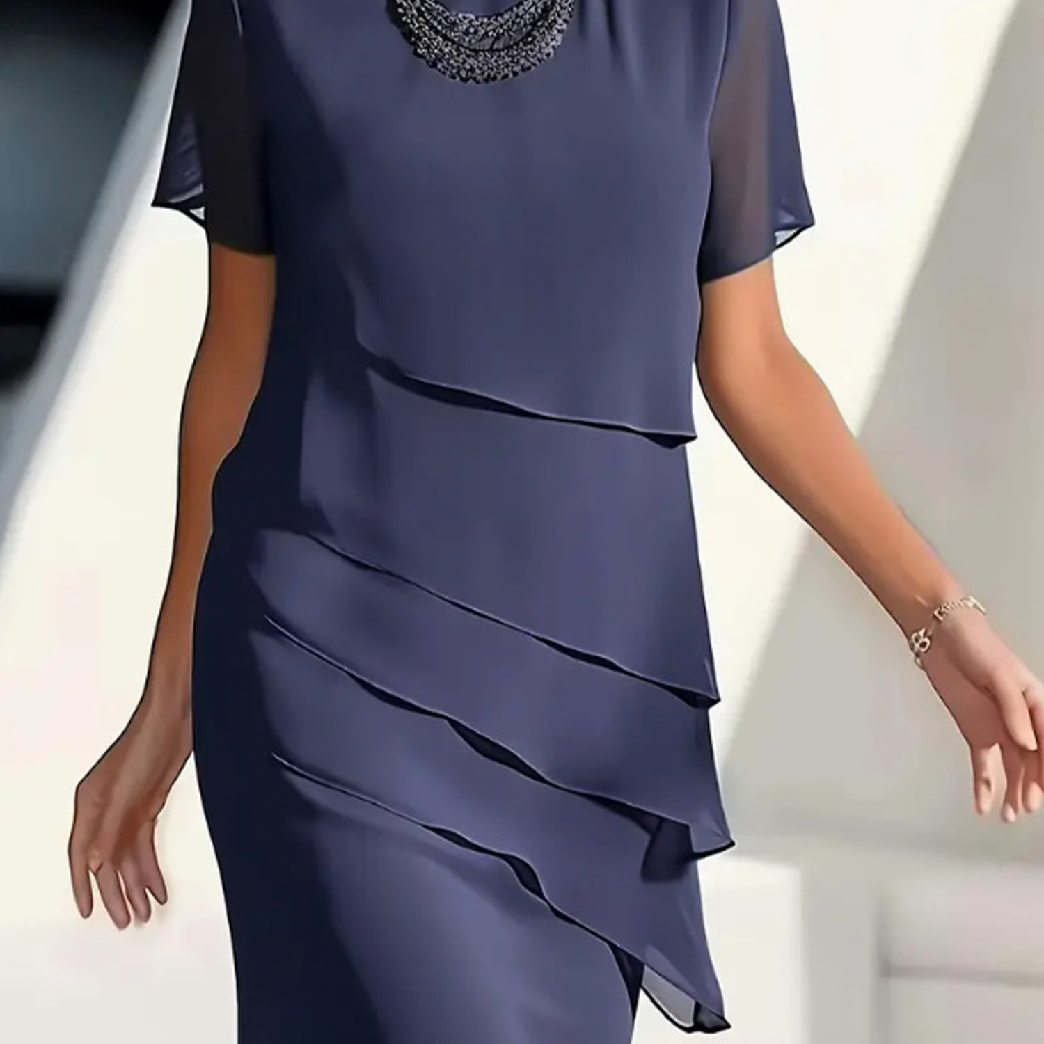 Aria - Timeless Chiffon Layered Dress