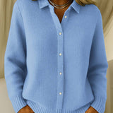 Beatrix - Collared Knit Cardigan