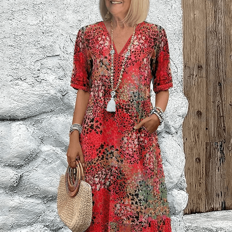 Elaisa | Elegant Floral Midi Dress