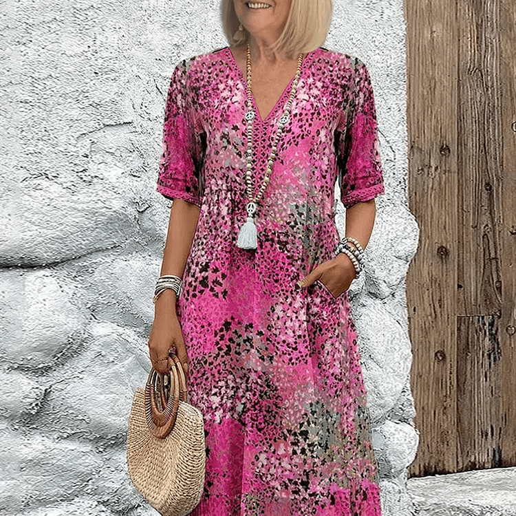 Elaisa | Elegant Floral Midi Dress