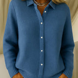 Beatrix - Collared Knit Cardigan