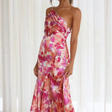 Violet | Floral Satin Gown
