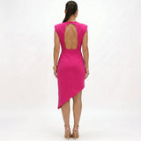 Maja - Asymmetrical Dress with Structured Shoulders