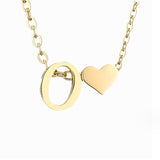 Timeless Initial Necklace with Heart Charm