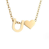 Timeless Initial Necklace with Heart Charm