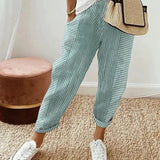 Amynelle | Striped Pants Loose Fit Cropped Summer Pants