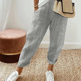 Amynelle | Striped Pants Loose Fit Cropped Summer Pants
