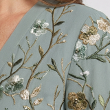 Evadne - Floral V Neck Short Sleeve Maxi Dress