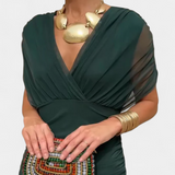 Freya - Flowing Floral V Neck Dress