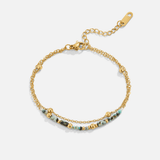Layered Stone Beads Bracelet