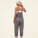 Roswitha | Dungarees with Grey Floral Print